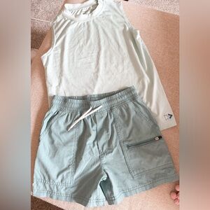 Boys mint green summer shorts tank set sz 7/8
